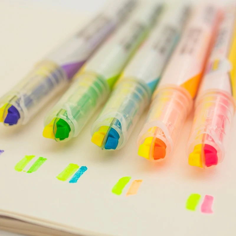 5PCS Stylo Fluorescent Surligneur Double Couleur