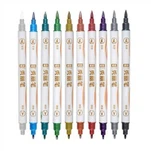 Stylos métalliques à double pointe 10 couleurs