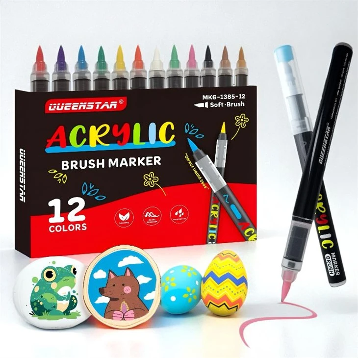 48 Couleurs Ensemble de stylo de marqueur de peinture en acrylique de haute qualité
