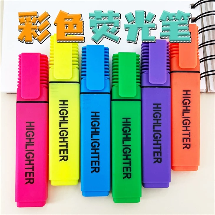 Stylo marqueur surligneur couleur bonbon 6 couleurs