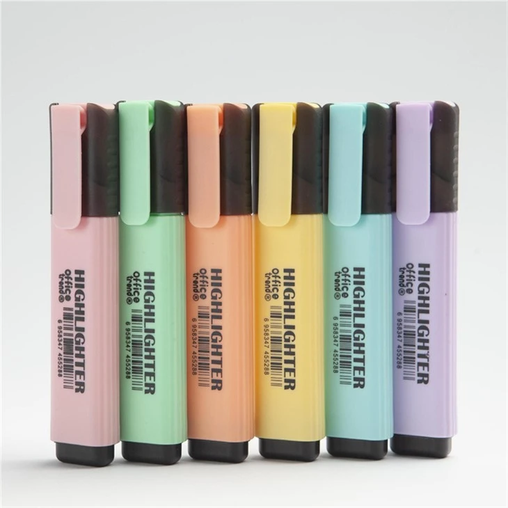 Stylo Surligneur Couleurs Crème Pointe Biseautée